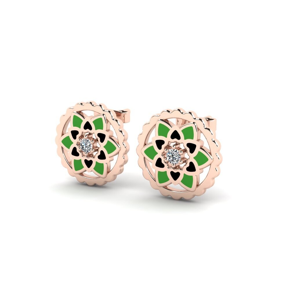 14k Oro Rosa Pendiente de mujer Obsede