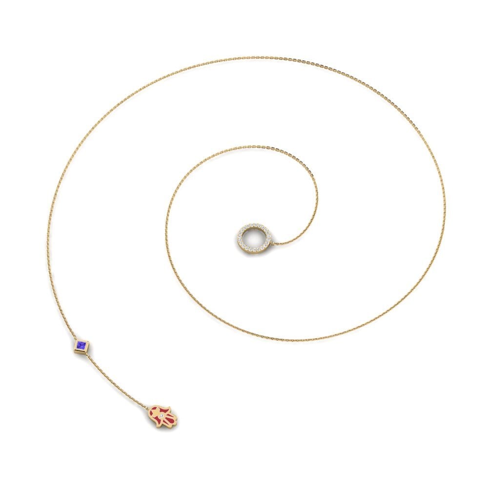14k Oro Amarillo Tanzanita Collar de Mujer Ochrance