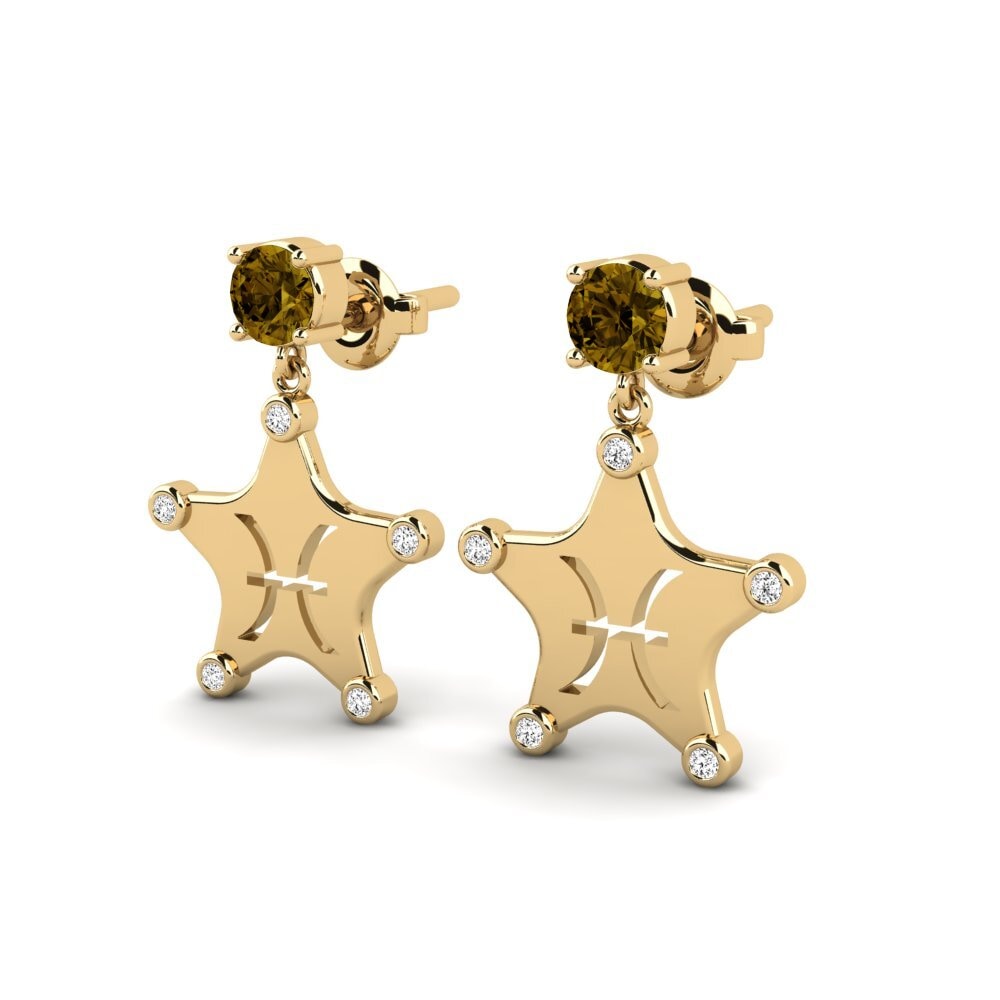 Brown Zircon Women's Earring Ocreal - Pisces