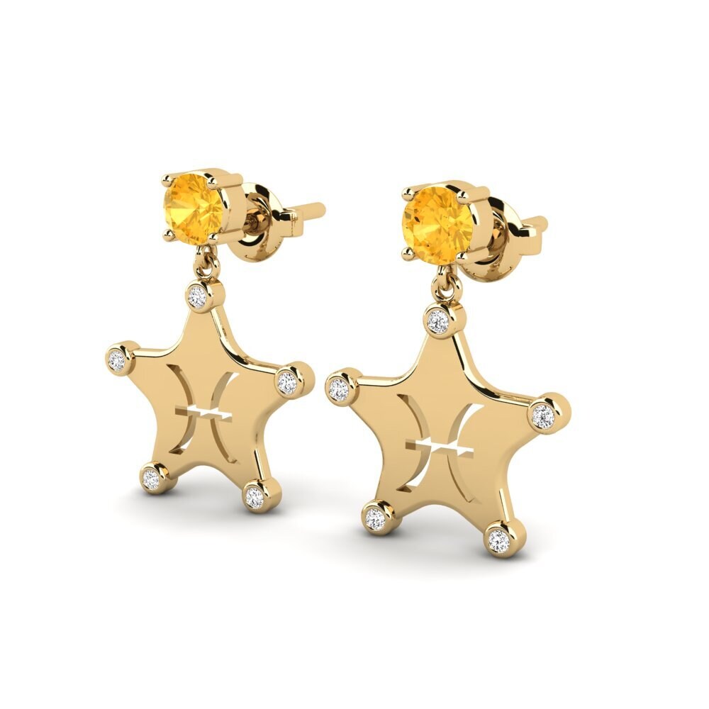 Citrine Women's Earring Ocreal - Pisces
