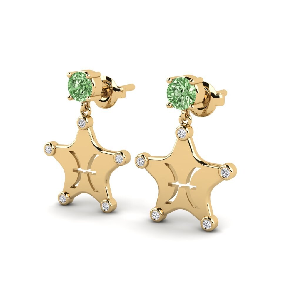 Diamant Vert Boucle d'oreille femme Ocreal - Pisces