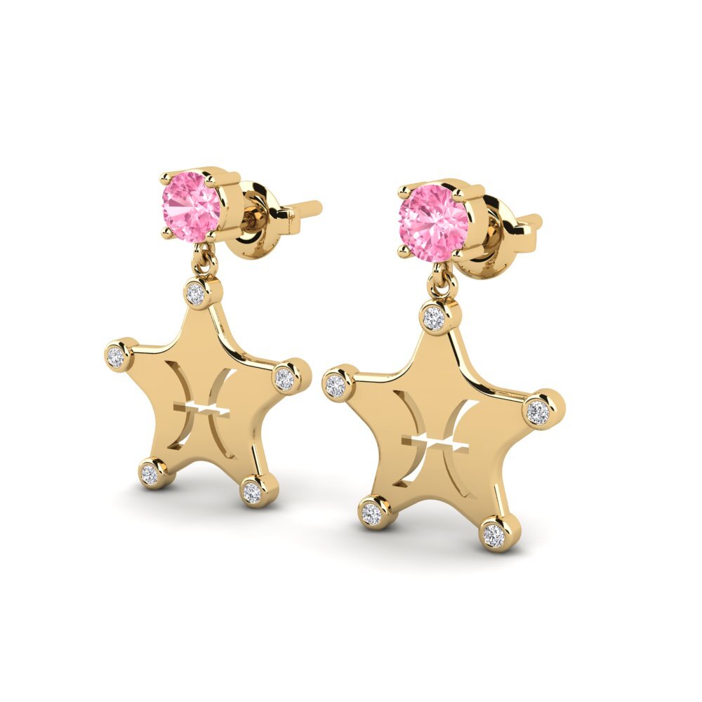 Saphir Rose Boucle d'oreille femme Ocreal - Pisces