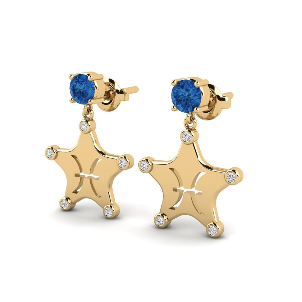 Dark Blue Zirconia Women's Earring Ocreal - Pisces