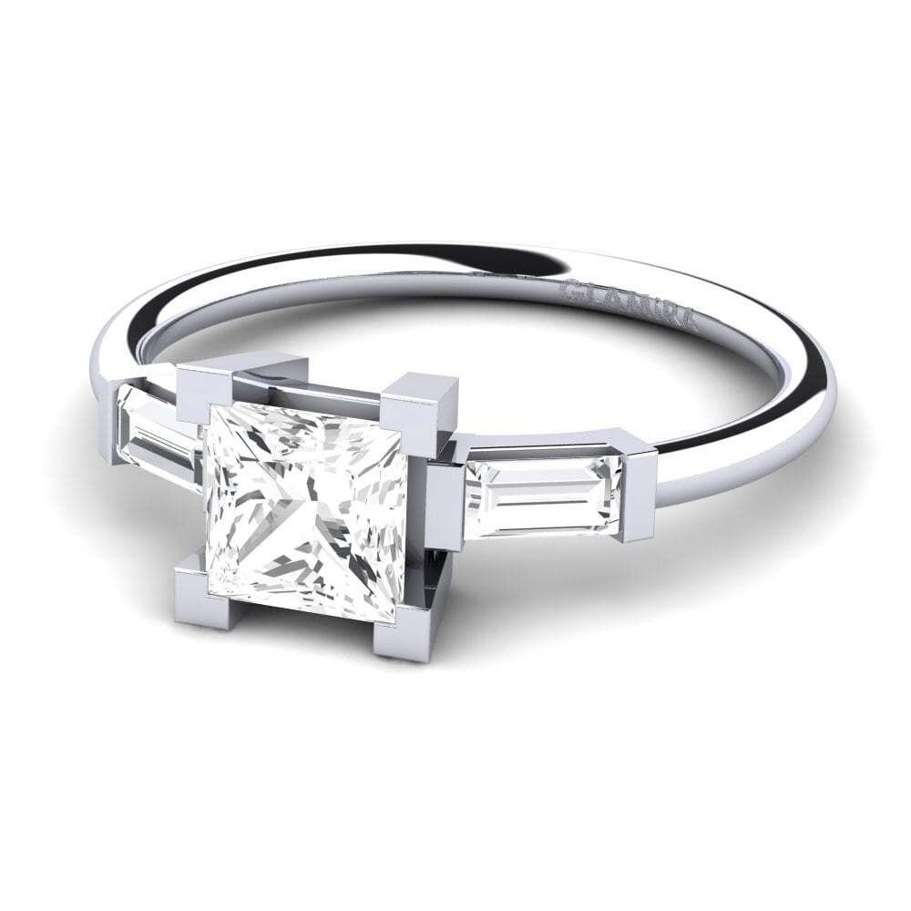 Zafiro blanco Anillo de compromiso Octavise