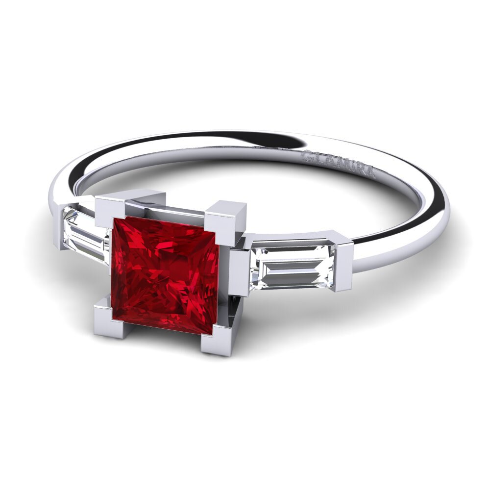 Red Zirconia Engagement Ring Octavise