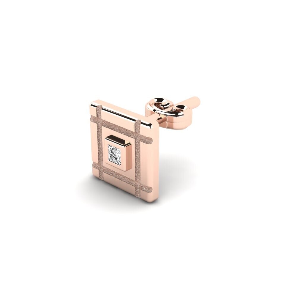 14ct Rose Gold Moissanite Men's Earring Oculus