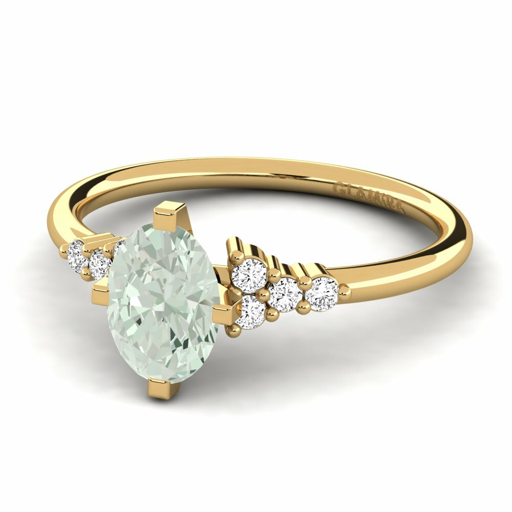 Green Amethyst Engagement Ring Odelyn