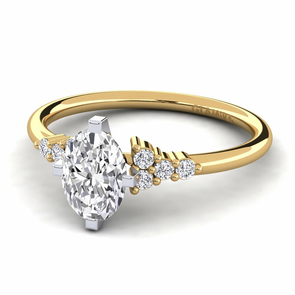 9k Yellow & White Gold Engagement Ring Odelyn