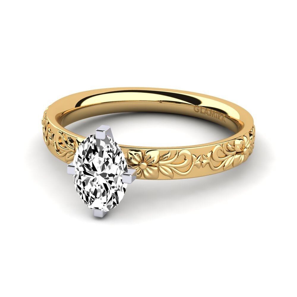 Vàng-Trắng 14K Đá Moissanite Nhẫn đính hôn Oectra