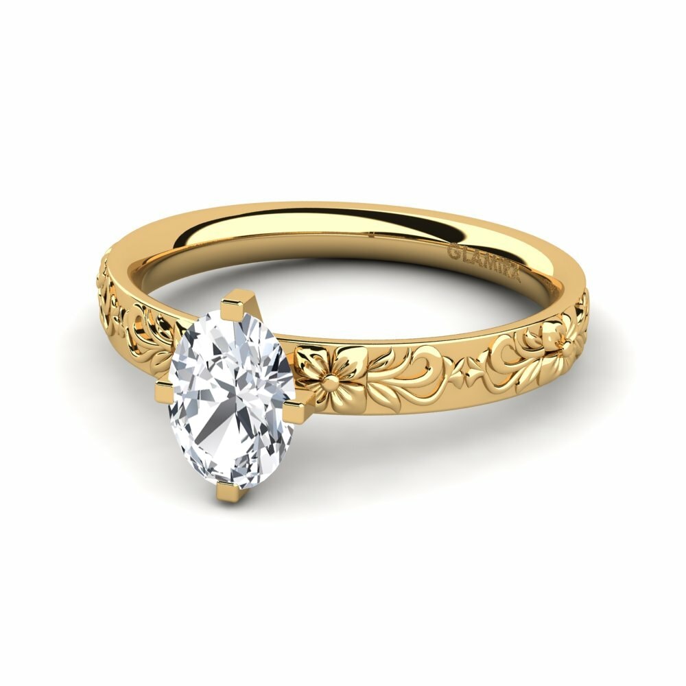Circón Blanco Anillo de compromiso Oectra