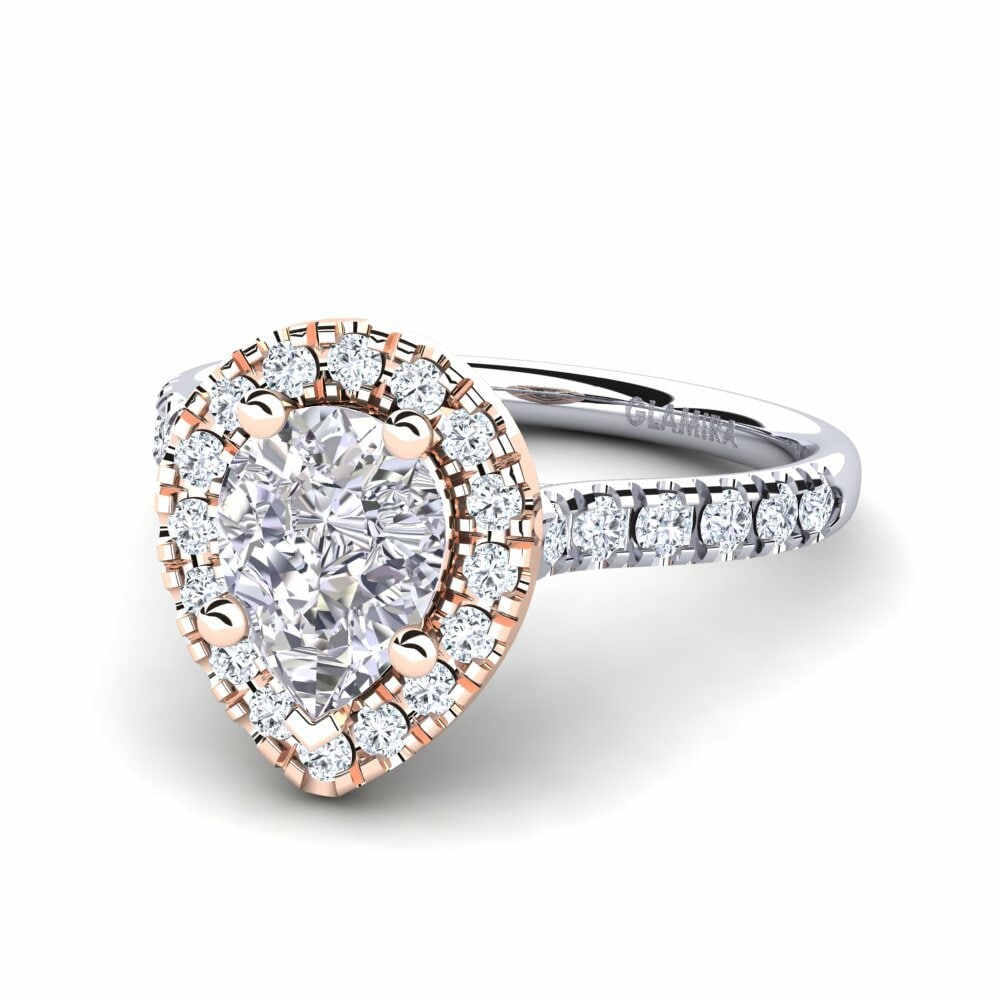 18k White & Rose Gold Engagement Ring Oiffe