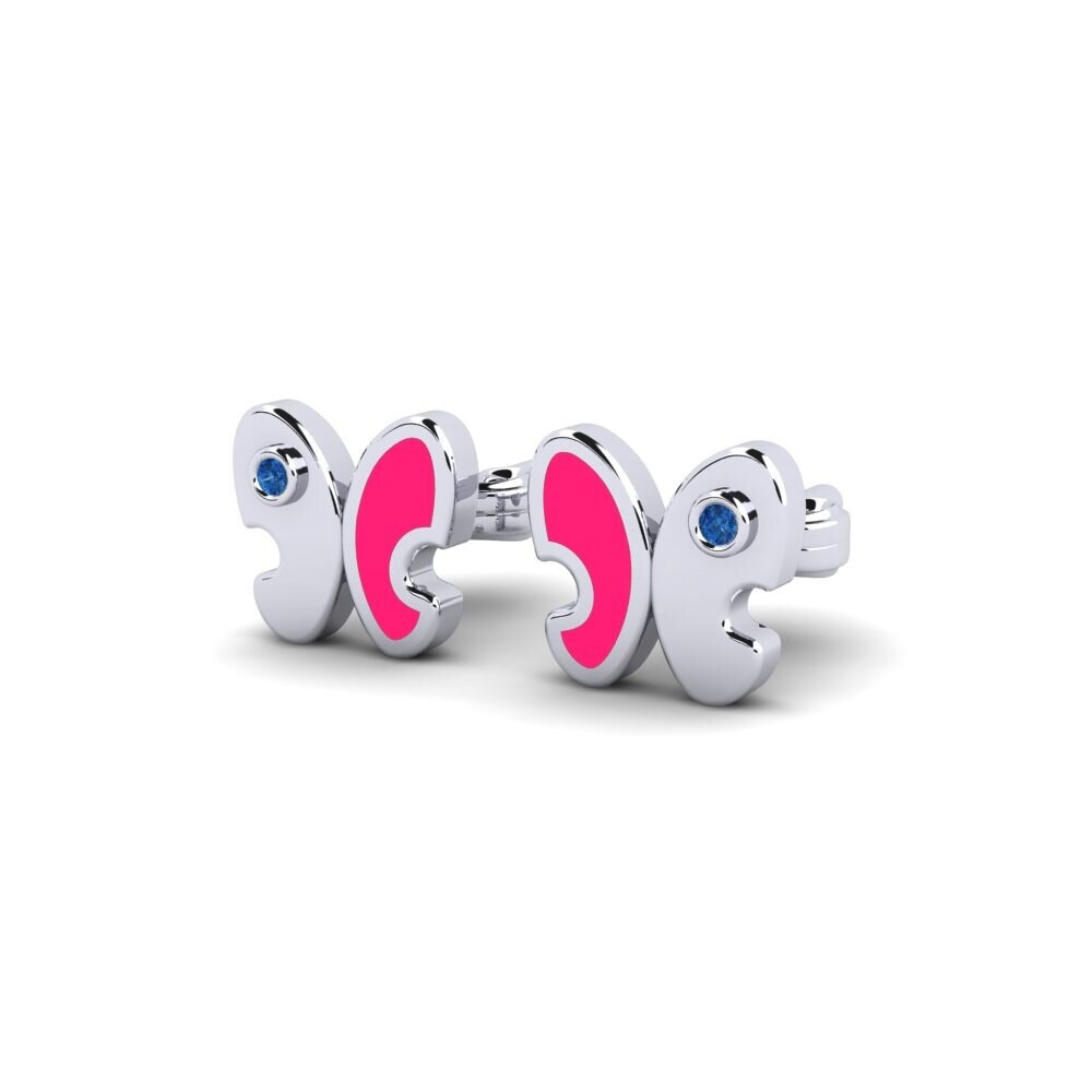 Zircone Bleu Foncé Boucle d'oreille enfant Ojire