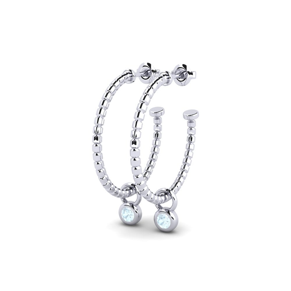 Oro Bianco 375 Acquamarina Orecchino da donna Okene