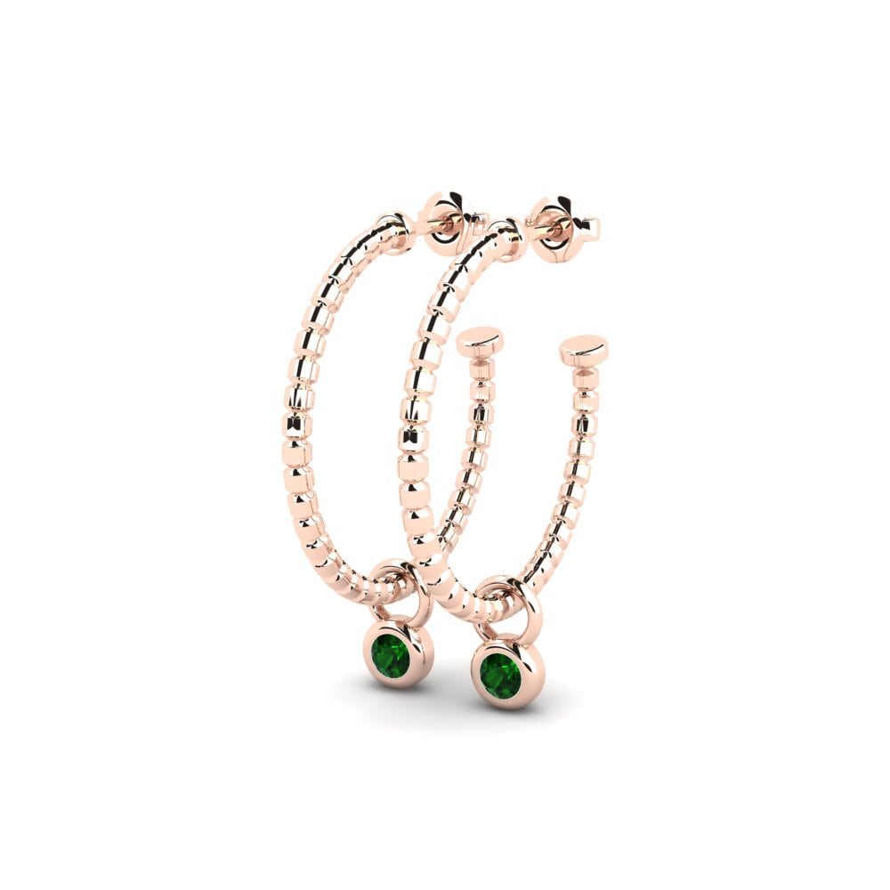 14ct Rose Gold Green Tourmaline Women's Earring Okene