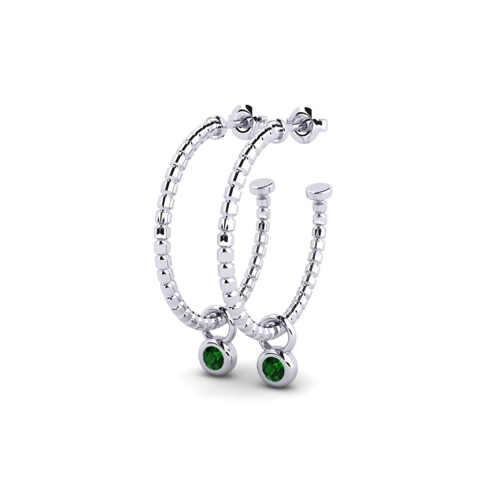 Oro Bianco 375 Tormalina Verde Orecchino da donna Okene