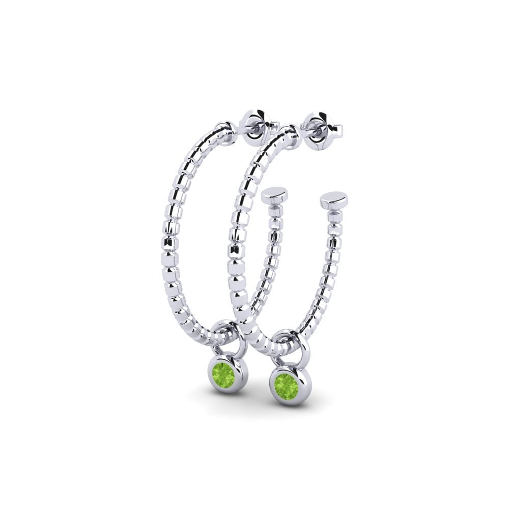 Oro Bianco 375 Peridoto Orecchino da donna Okene
