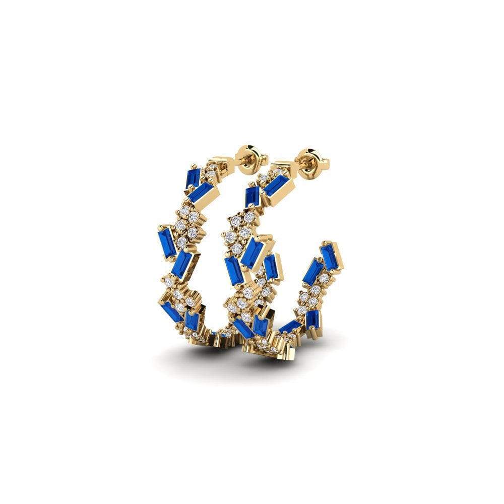Đá Zirconia Xanh Lam Bông tai nữ Okigwe