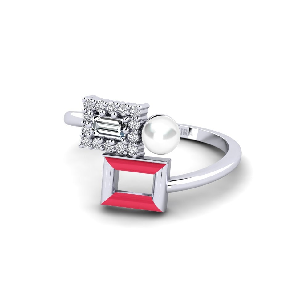 9k Oro Blanco Circonita Anillo Olathe
