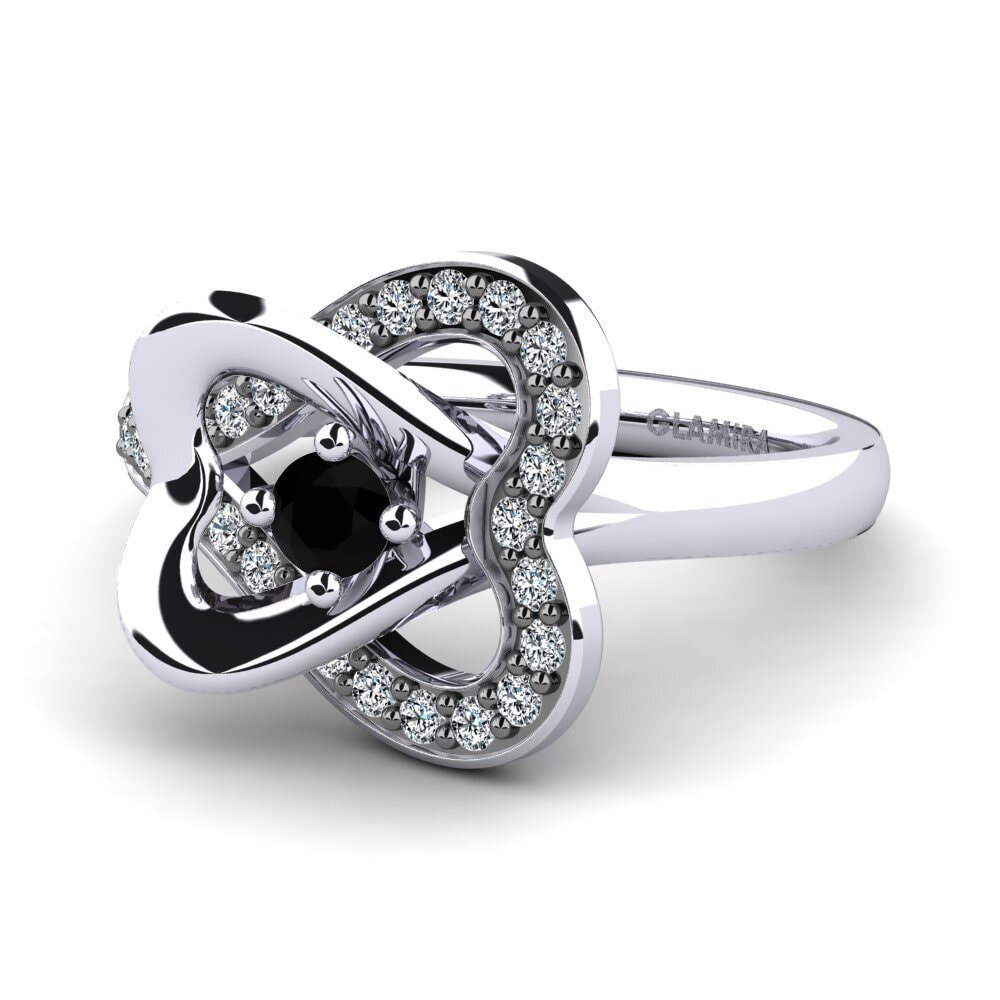Black Diamond Engagement Ring Olevia 0.1 crt