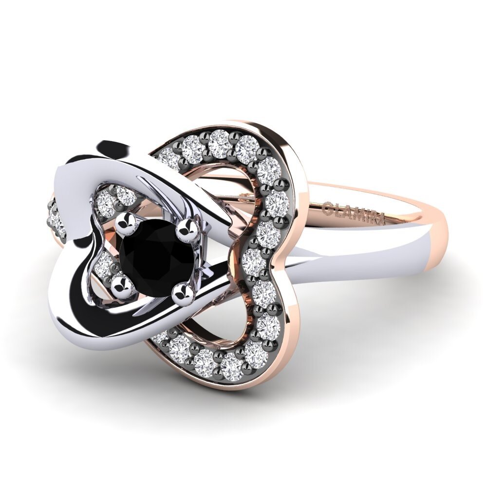 Black Diamond Engagement Ring Olevia 0.16 crt