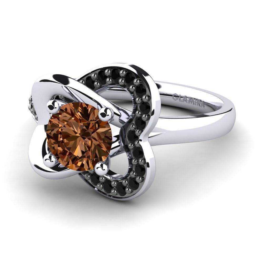 Brown Diamond Engagement Ring Olevia 0.8 crt