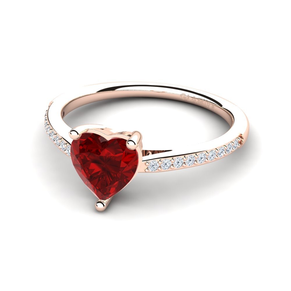 18ct Rose Gold Ruby (Lab Created) Women's Ring Oleysa