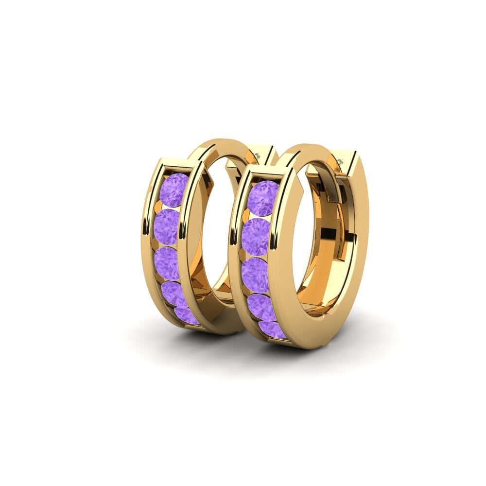 9k Oro Amarillo Amatista Pendiente de mujer Oliphant