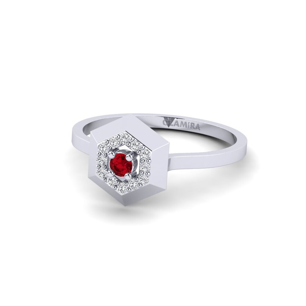 Circonita Roja Anillo de compromiso Olivet