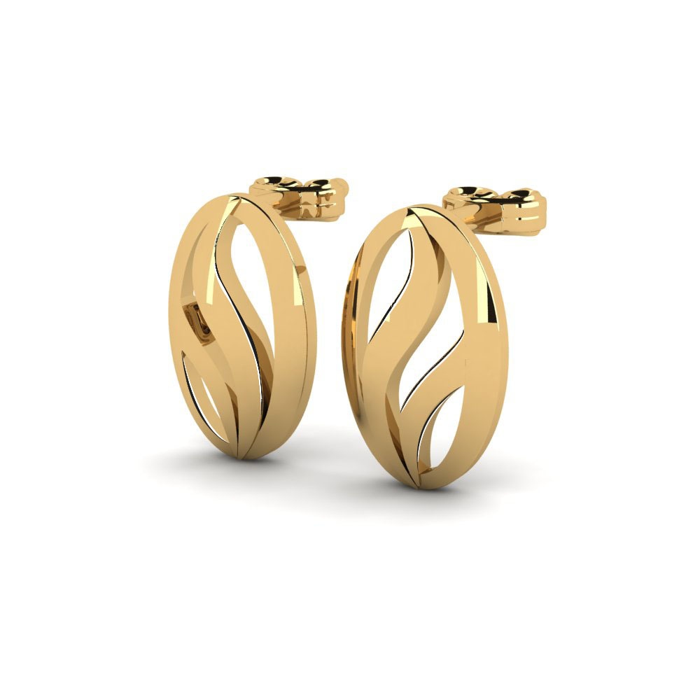 9k Oro Amarillo Pendientes Olivos