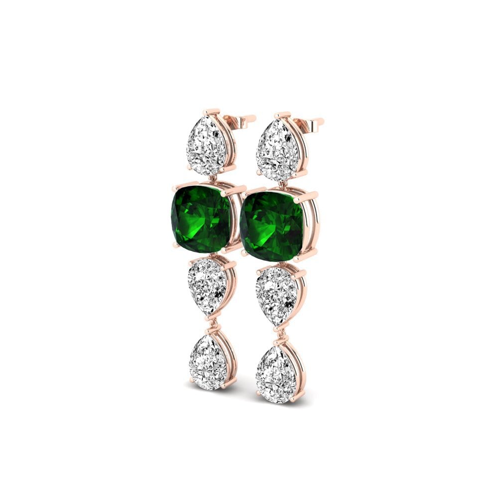 Đá Tourmaline Xanh / Bích tỷ Bông tai nữ Ollie