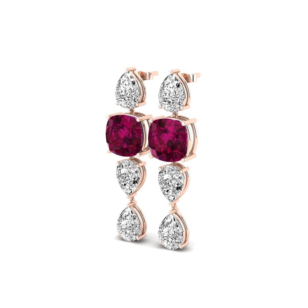 Đá Rhodolite Bông tai nữ Ollie