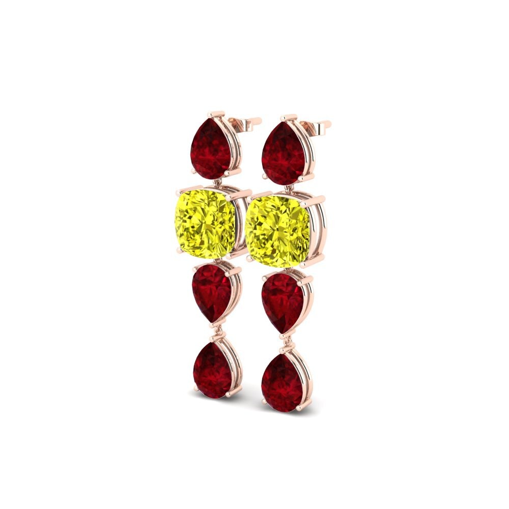 Cushion Yellow Diamond Women's Earring Ollie