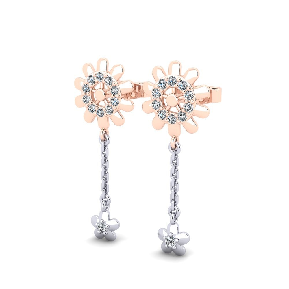 9k Oro Rosa/Blanco Pendiente de mujer Omanyte