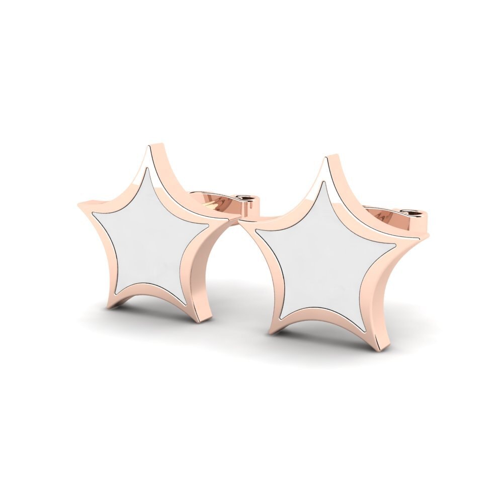 14k Oro Rosa Pendientes Omorpia