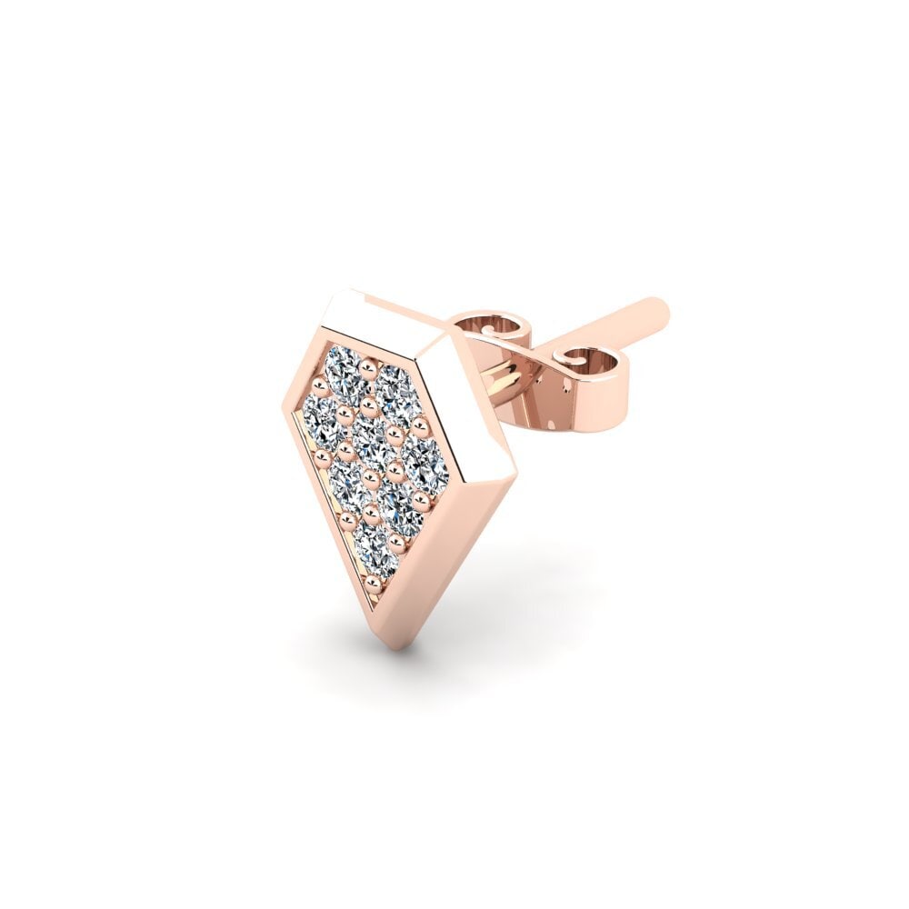 14K Rose Gold Men's Earring Ondant
