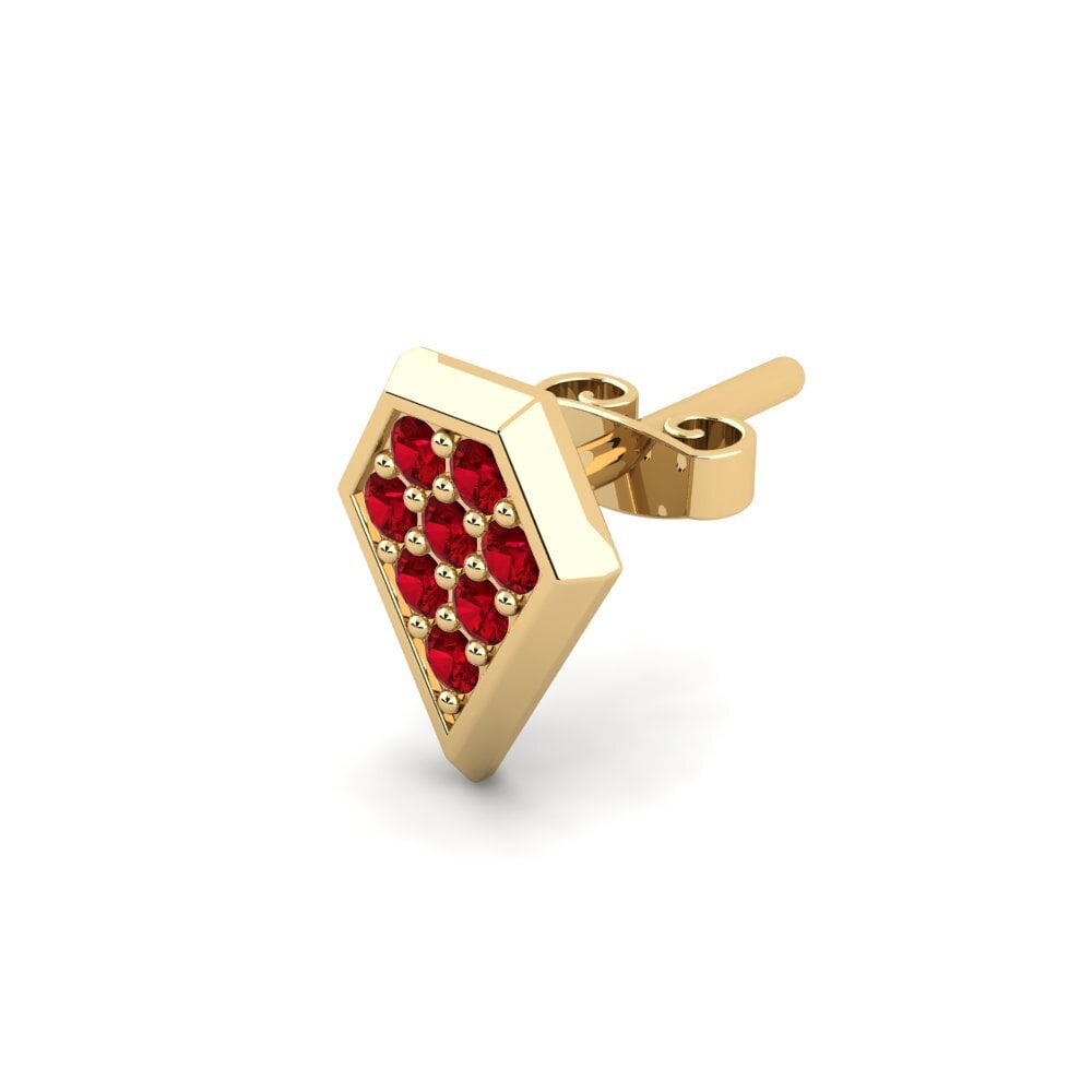 Red Zirconia Men's Earring Ondant