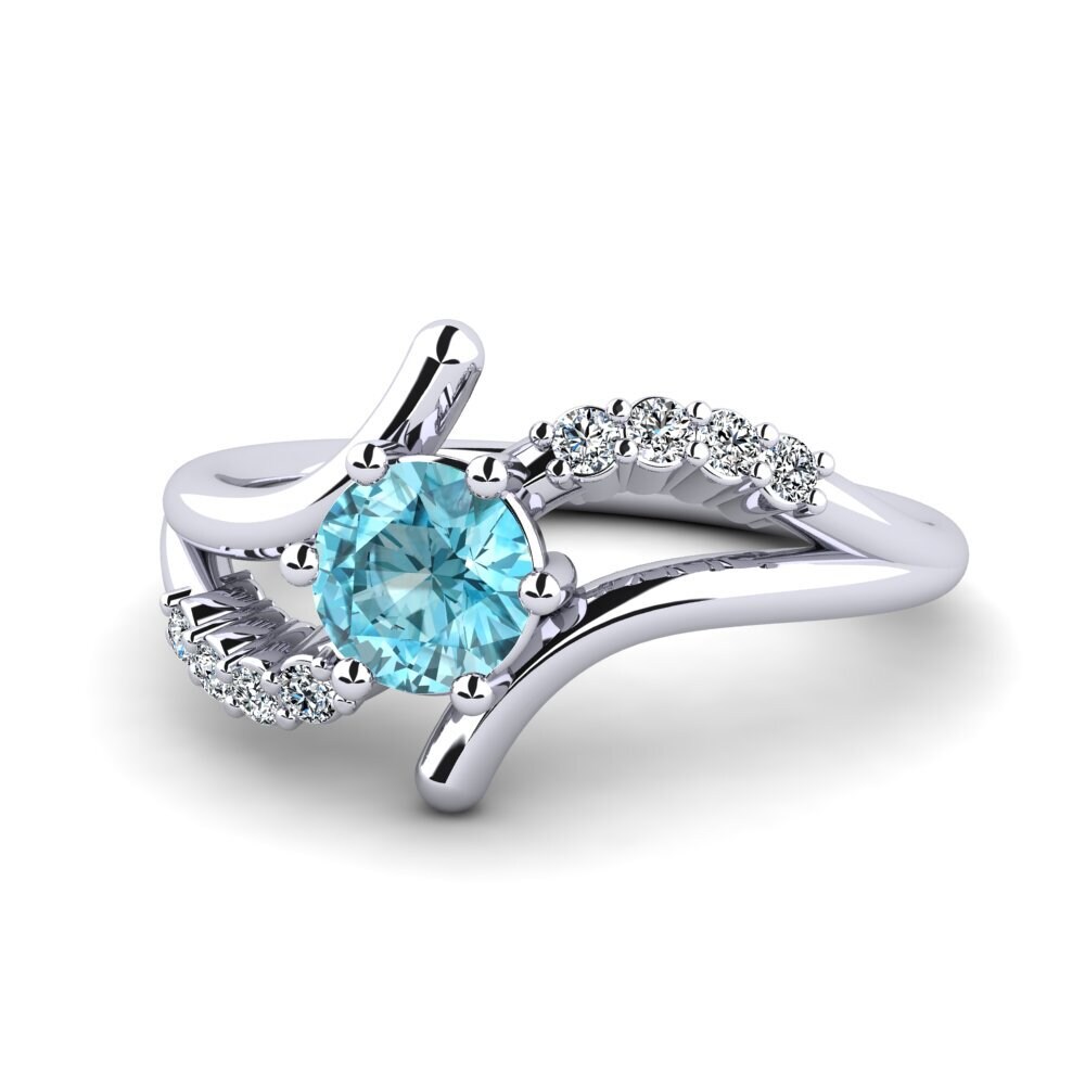 Blue Zircon Women's Ring Onearm