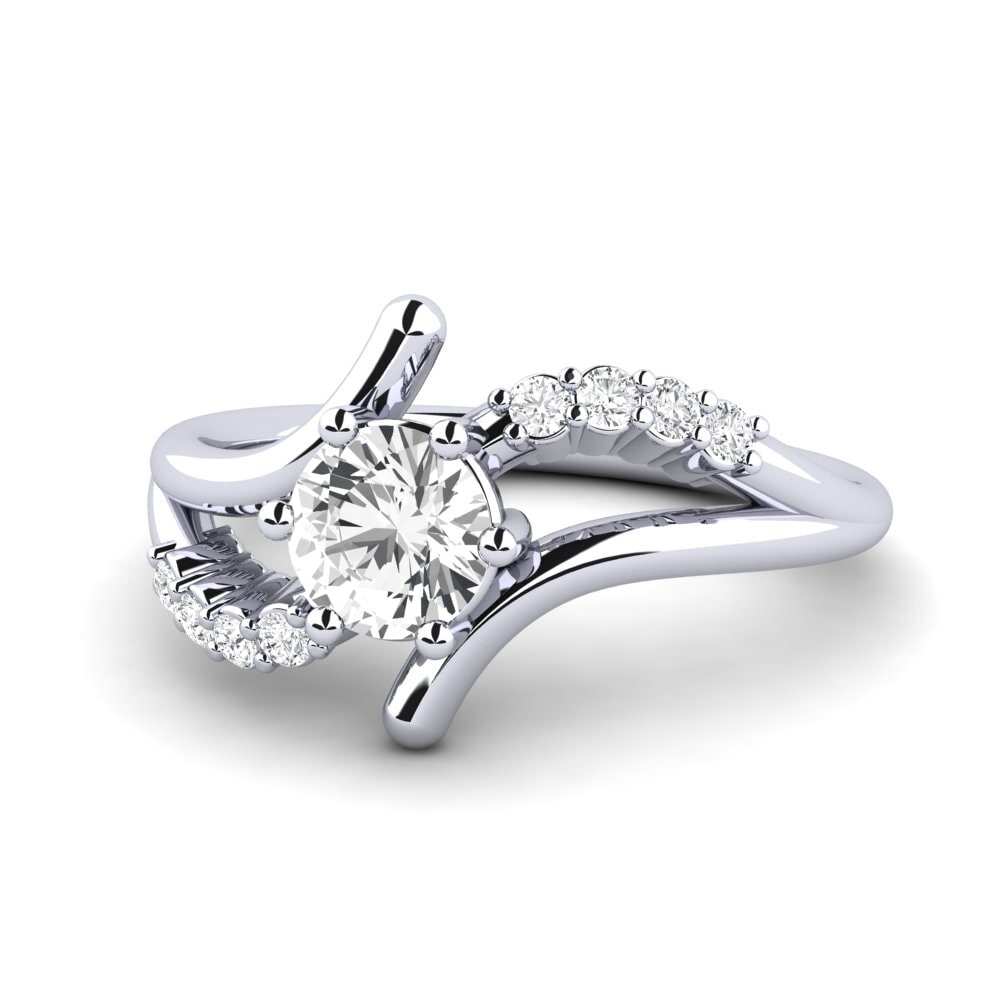 Zafiro blanco Anillo de Mujer Onearm