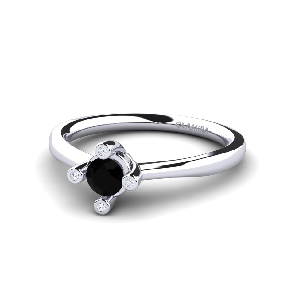 Black Onyx Engagement Ring Onella