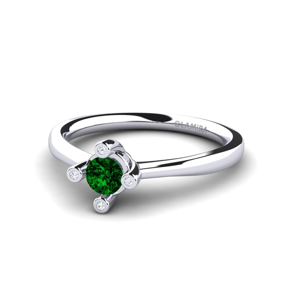 Circonita Verde Anillo de compromiso Onella