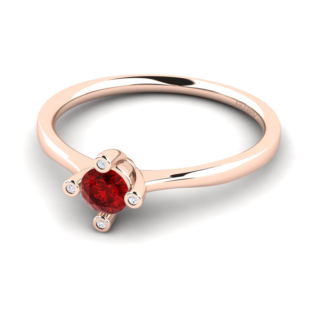 18ct Rose Gold Ruby (Lab Created) Women's Ring Onella 0.5 crt