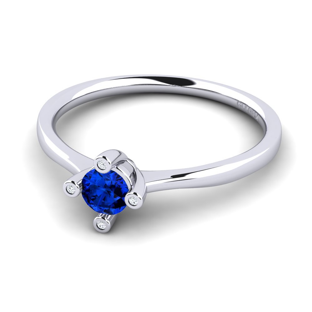 Safiro (Creado en Laboratorio) Anillo de Mujer Onella 0.5 crt