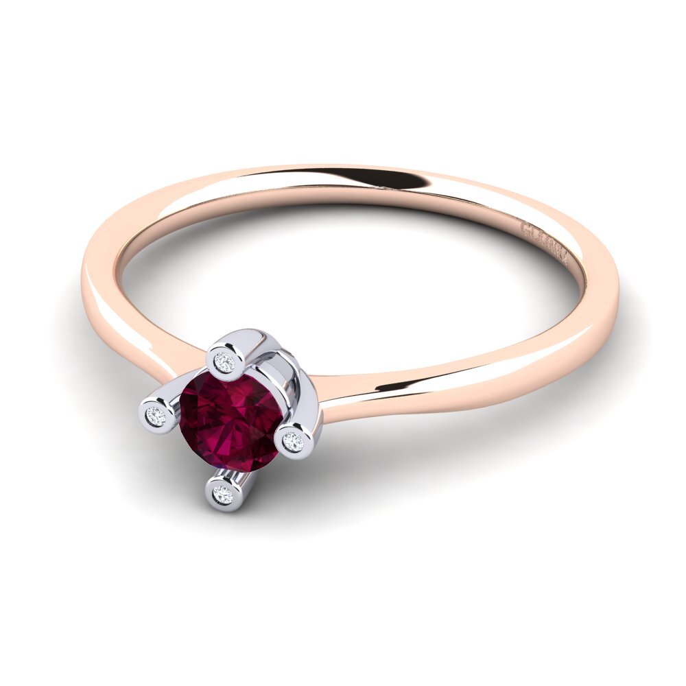 18ct Rose & White Gold Rhodolite Garnet Women's Ring Onella 0.5 crt