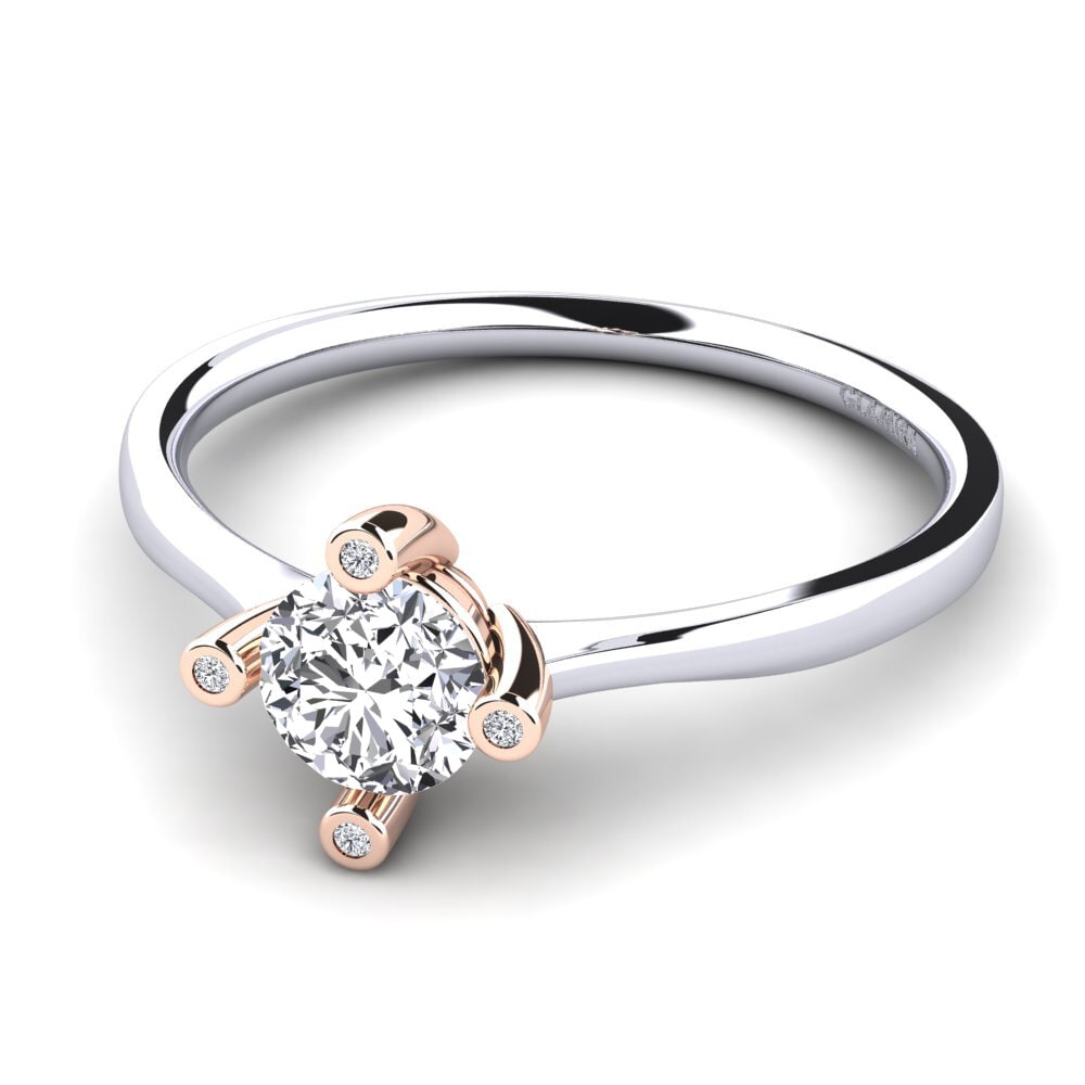 14ct White / Rose Gold Engagement Ring Onella 1.0 crt
