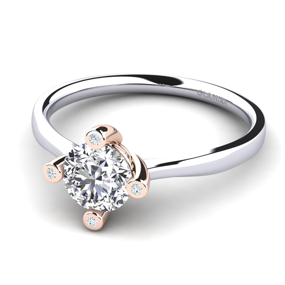 14ct White / Rose Gold Engagement Ring Onella 1.6 crt