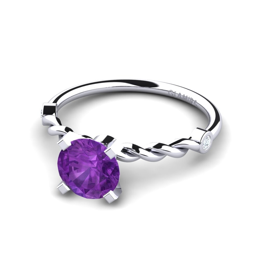 Amatista Anillo de compromiso Opalina