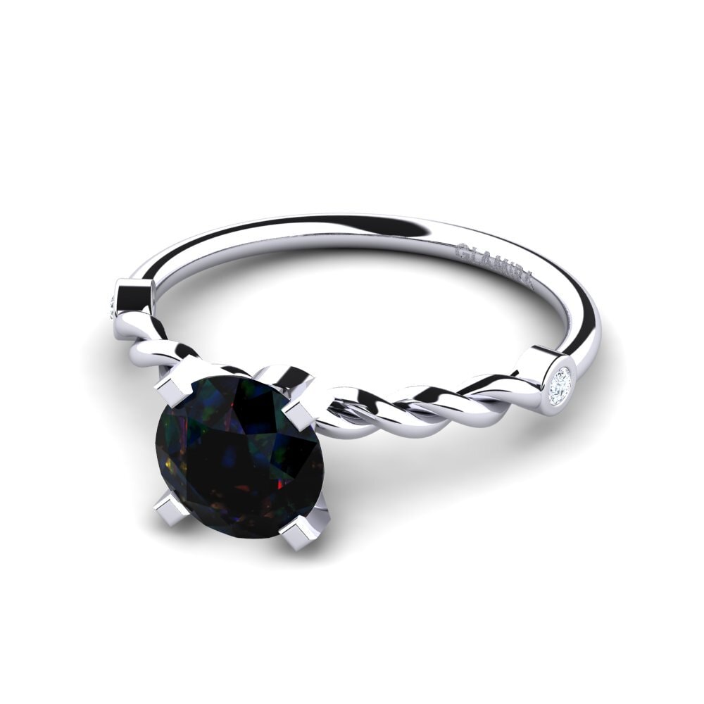 Opalo Negro Anillo de compromiso Opalina