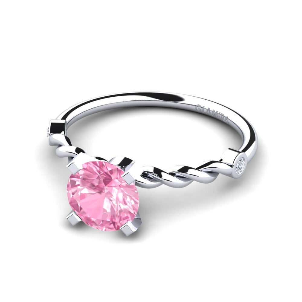 Zafiro Rosado Anillo de compromiso Opalina
