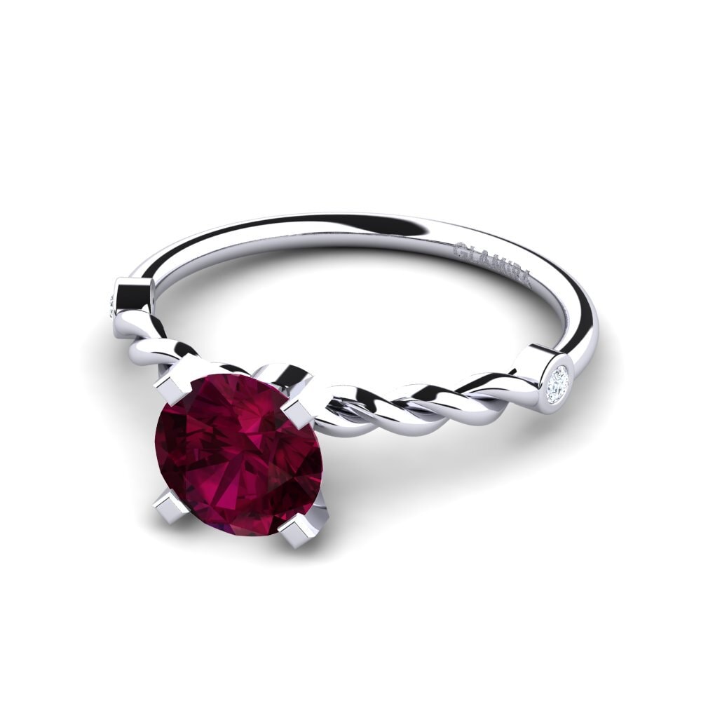Granate Rhodolite Anillo de compromiso Opalina
