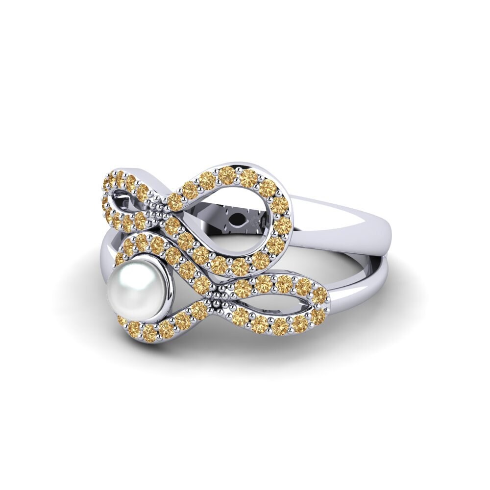950 Platinum Brown Diamond Ring Oprana